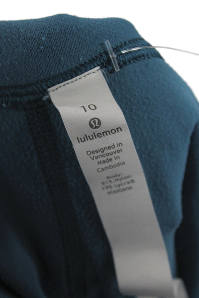 Lululemon Women Ankle Leggings Blue Athleisure Pull On Size 10