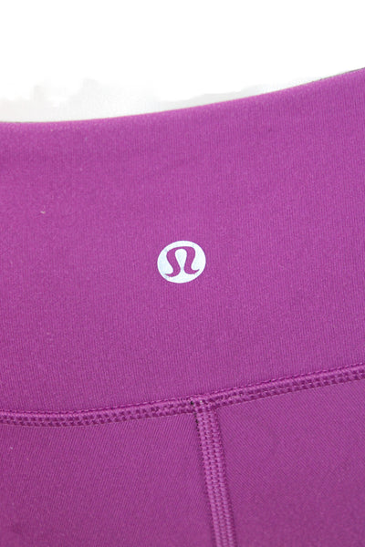 Lululemon Women Cropped Leggings Purple Solid Size 6