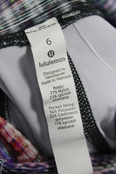 Lululemon Womens Cropped Leggings Multicolor Abstract Size 6