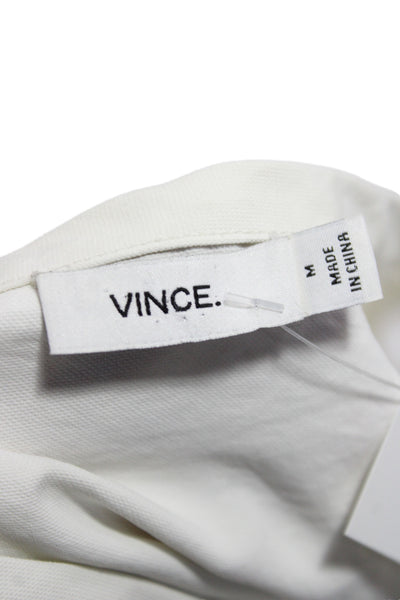 Vince Women Babydoll Pajama Top White Short Sleeve Round Neck Size M