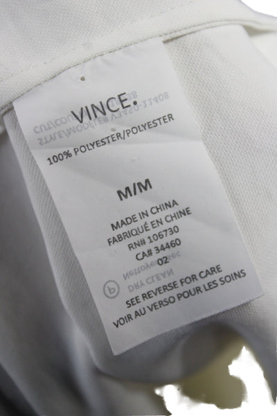 Vince Women Babydoll Pajama Top White Short Sleeve Round Neck Size M