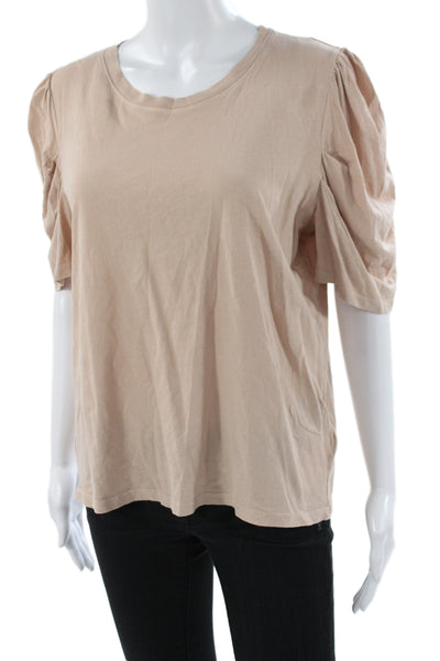 Joes Womens Beige Cotton Pullover T-Shirt Crew Neck Short Sleeve Size L