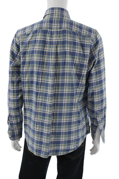 Vineyard Vines Men's Long Sleeves Button Down Blue Plaid Shirt Size M