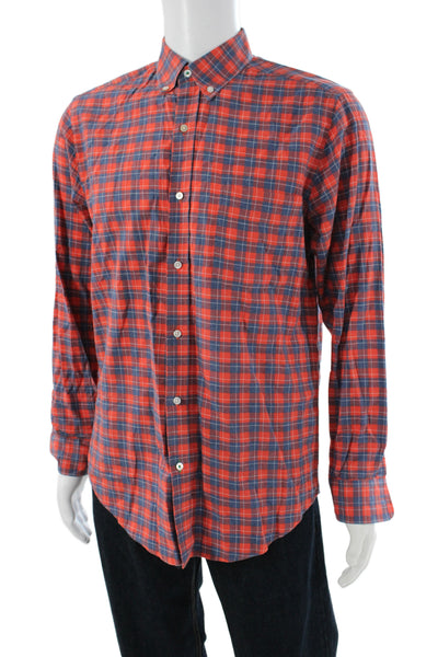 J. Mclaughlin Men's Long Sleeves Button Down Multicolor Plaid Shirt Size S