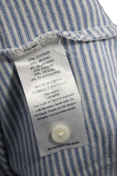 Faherty Mens Striped Blue Polo Long Sleeve Big Tall Size L