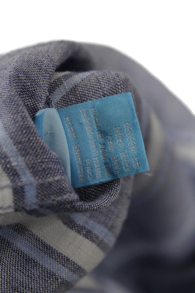 J. Mclaughlin Men's Long Sleeves Button Down Blue Striped Shirt Size S