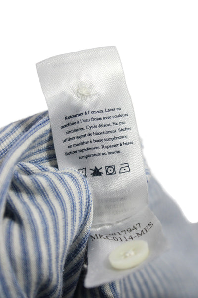 Faherty Mens Blue Polo Collared Long Sleeve Pima Cotton Size L