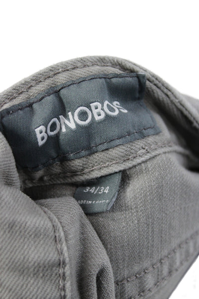 Bonobos Mens Chino Pants Gray Button Closure Size 34