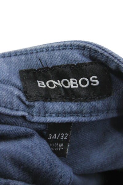Bonobos Mens Straight Jeans Blue Cotton Button Size 34