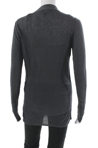 Marc By Marc Jacobs Women V Neck Gray Cardigan Cotton Long Sleeve Size M