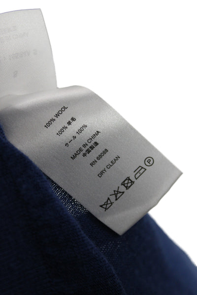 Tse Womens Cardigan 100% Wool Blue V Neck Long Sleeve Size S