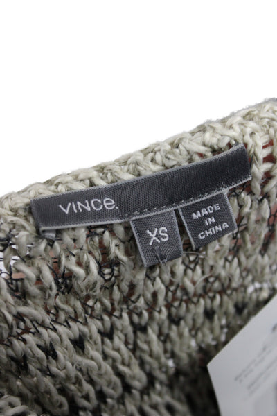 Vince Women Striped Scoop Neck Knit Pullover Tank Gray Size XS