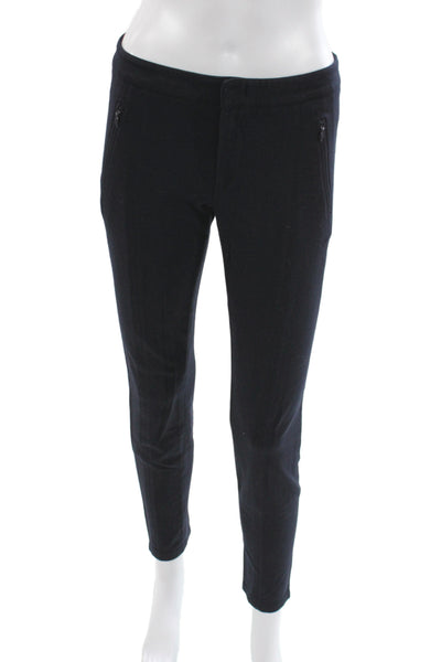 Vince Women Ankle Pants Black Cotton Button Solid Fall Size 8