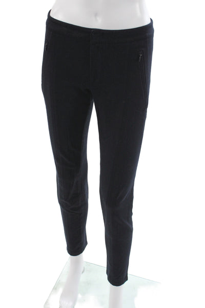Vince Women Ankle Pants Black Cotton Button Solid Fall Size 8