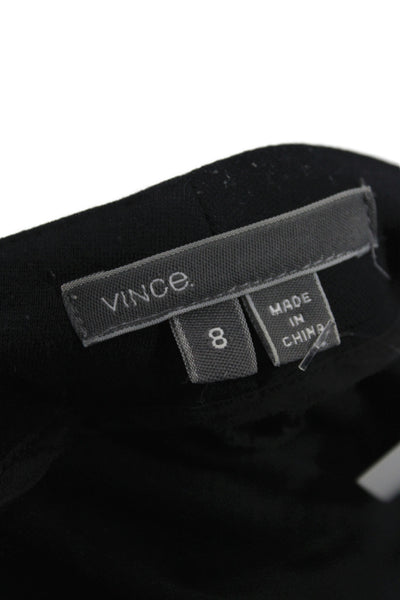 Vince Women Ankle Pants Black Cotton Button Solid Fall Size 8