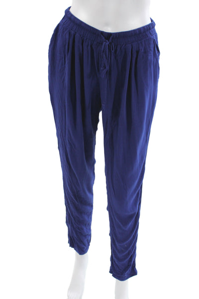 C & C California Womens Lounge Pants Blue Rayon Drawstring Casual Size S