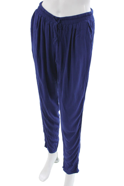 C & C California Womens Lounge Pants Blue Rayon Drawstring Casual Size S