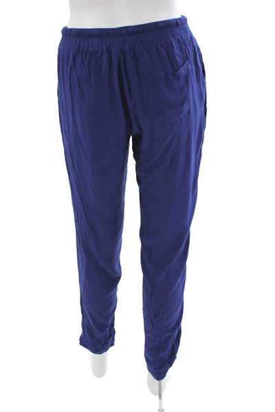 C & C California Womens Lounge Pants Blue Rayon Drawstring Casual Size S