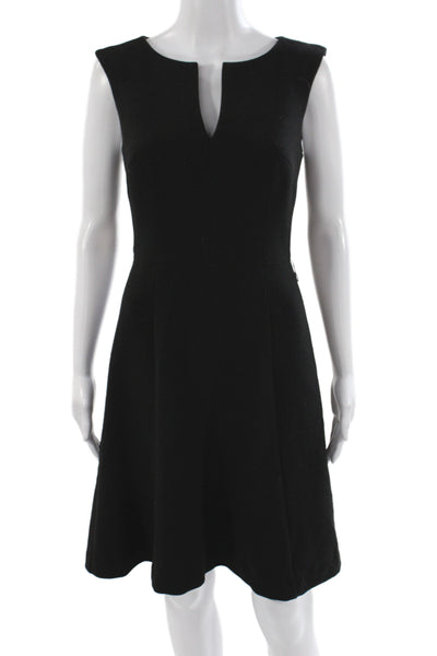 Trina Turk Women A-Line Dress Black V-Neck Sleeveless Long Size 2