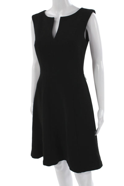 Trina Turk Women A-Line Dress Black V-Neck Sleeveless Long Size 2