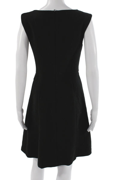 Trina Turk Women A-Line Dress Black V-Neck Sleeveless Long Size 2