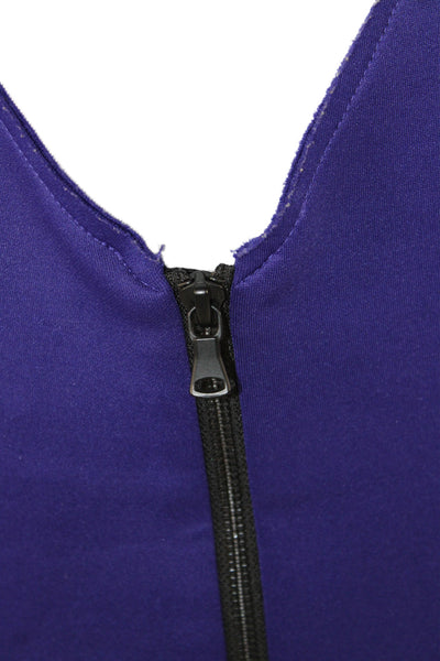Milly Women Sheath Dress Purple Scoop Neck Sleeveless Midi Zip Polyester Size 6