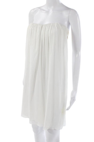 Alice + Olivia Women Shift Dress White Off Shoulder Zip Short Size 6