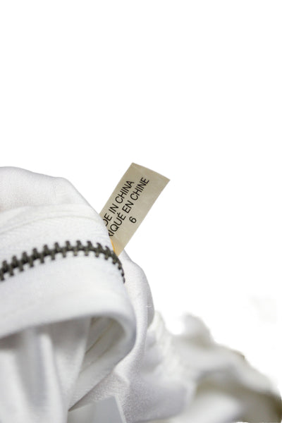 Alice + Olivia Women Shift Dress White Off Shoulder Zip Short Size 6