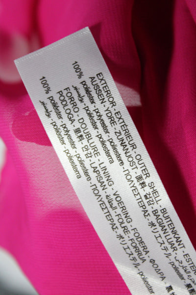 Zara Women Maxi Dress Pink V-Neck Long Sleeve Zip Size M