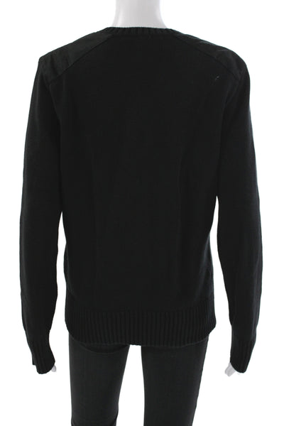 Ralph Lauren Golf Womens Pullover V-Neck Black 100% Cotton Long Sleeve Size L