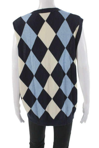 Bobby Jones Mens Black Argyle V-Neck Sleeveless Vest Size XL