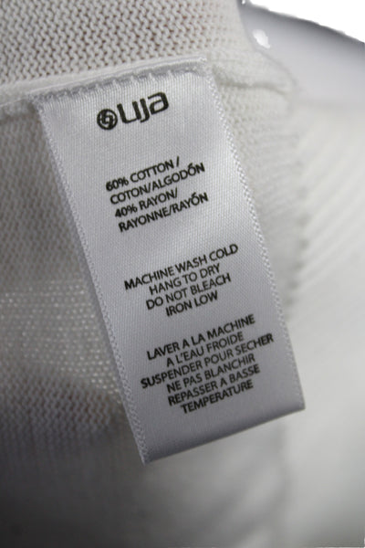 Lija Womens Argyle V Neck Sweater Vest White Sleeveless Size XL