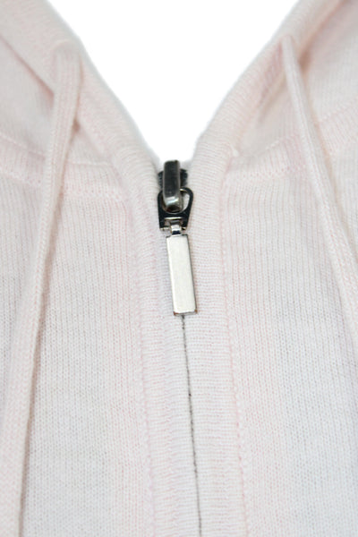 Magaschoni Unisex Adults Full Zip Hoodie Pink Drawstring Crewneck Size PP