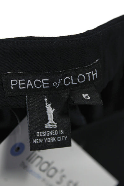 Peace of Cloth Womens Casual Pants Black Solid Size 6