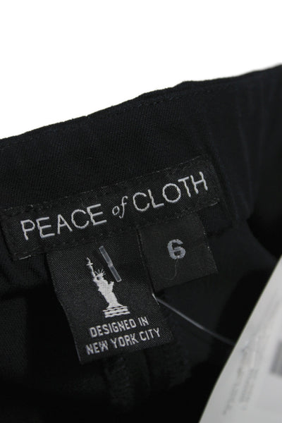 Peace of Cloth Womens Casual Pants Black Solid Size 6