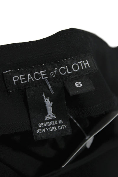 Peace of Cloth Womens Black Solid Pants Size 6
