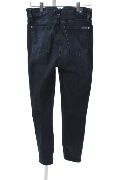 7 For All Mankind Women Skinny High Waist Blue Cotton Jeans Size 28