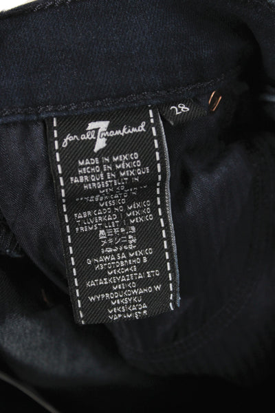 7 For All Mankind Women Skinny High Waist Blue Cotton Jeans Size 28