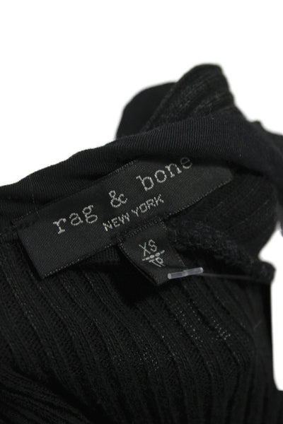Rag & Bone Unisex Adults Basic Tank Black Sleeveless Crew Neck Size XS