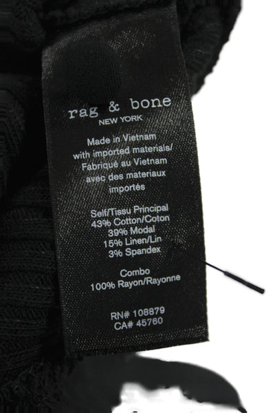 Rag & Bone Unisex Adults Basic Tank Black Sleeveless Crew Neck Size XS