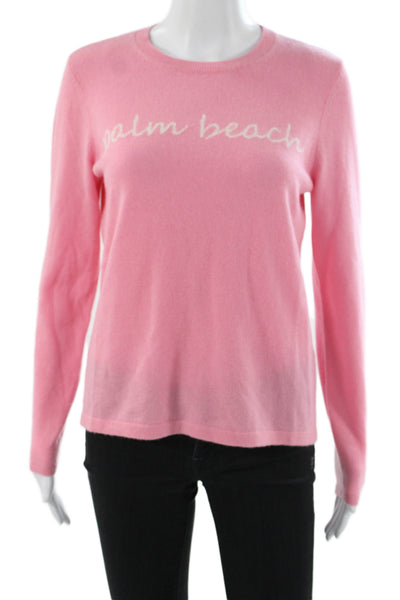J. Mclaughlin Women Cashmere Pullover Sweater Pink Crew Neck Long Sleeve Size S