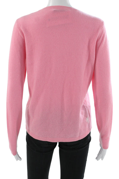 J. Mclaughlin Women Cashmere Pullover Sweater Pink Crew Neck Long Sleeve Size S