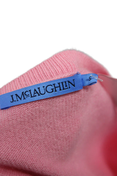 J. Mclaughlin Women Cashmere Pullover Sweater Pink Crew Neck Long Sleeve Size S