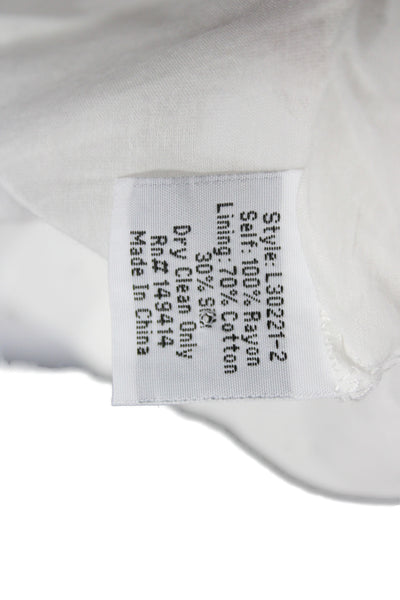 Johnny Was Women Maxi Dress White Rayon Long Sleeve Boho Round Neck Size XS