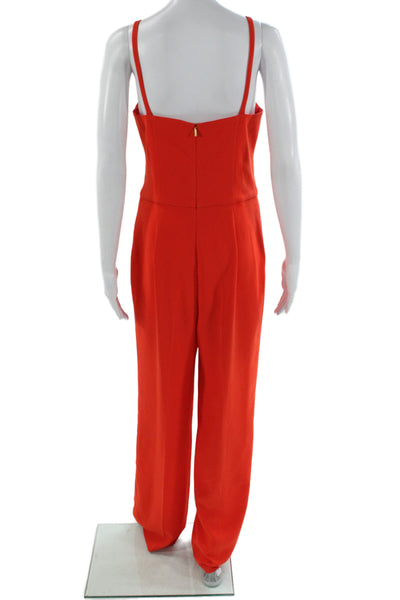 Trina Turk Womens Red V Neck Sleeveless Pant Suit Polyester Size 4