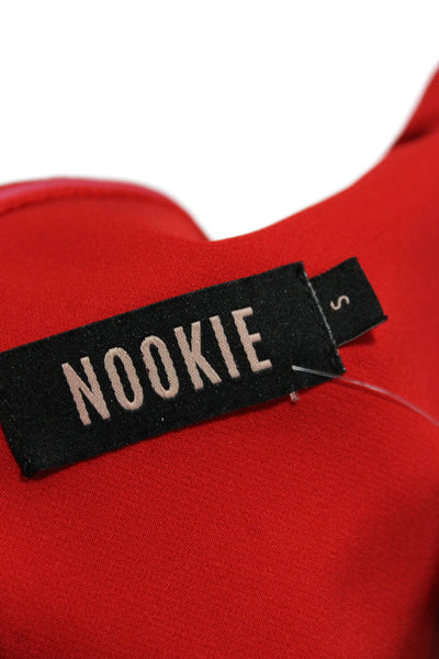 Nookie Women Mermaid Dress Red Off Shoulder Short Sleeve Long Polyester Size S