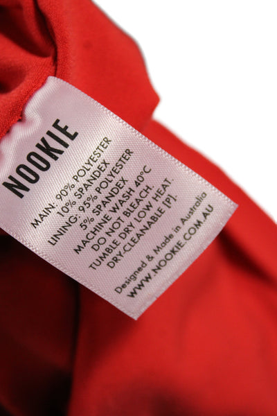Nookie Women Mermaid Dress Red Off Shoulder Short Sleeve Long Polyester Size S