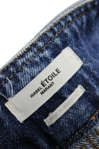 Isabel Marant Etoile Women Straight Pencil Long Blue Cotton Skirt Size 38