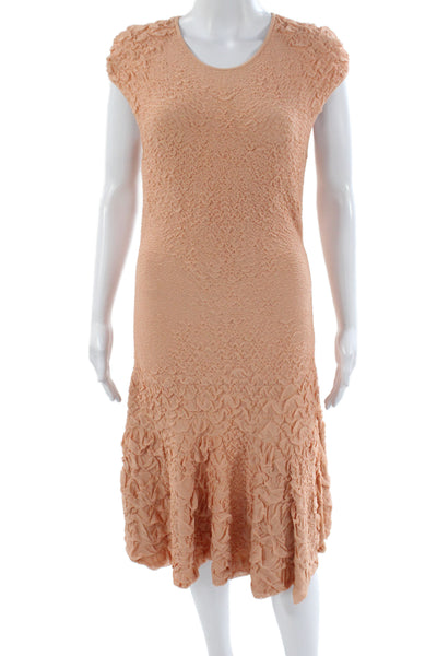 Alexander McQueen Womens Fit & Flare Orange Knee Length Scoop Neck Dress Size M