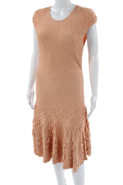 Alexander McQueen Womens Fit & Flare Orange Knee Length Scoop Neck Dress Size M